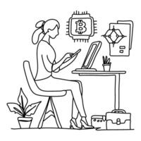 Experience the evolution of finance with our engaging flat illustrations that bring the world of decentralized finance to life. Uncover the potential of DeFi in a visually stimulating way vector