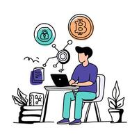 Discover the endless possibilities of decentralized finance with our vibrant flat illustrations. Gain valuable insights into the potential and growth of DeFi in today's financial landscape vector
