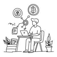 Explore the innovative world of decentralized finance through captivating flat illustrations. Learn about the endless possibilities of DeFi with our dynamic visuals vector