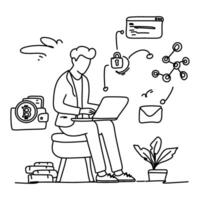 Explore the exciting realm of decentralized finance through our vibrant flat illustrations. Learn about the various opportunities and untapped potential of DeFi in the digital economy vector