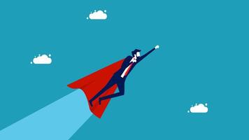 a man in a red cape flying through the air vector
