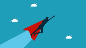 a man in a red cape flying through the air vector