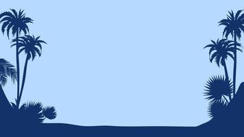 silhouette of palm trees on a blue background vector