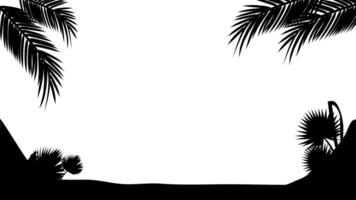 silhouette of palm trees on a white background vector
