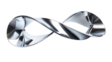 Metallic Infinity Symbol with Transparent Background A 3D Render of a Shiny, Reflective, and Abstract Form png