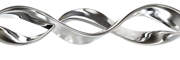Silver Abstract Shape with a Transparent Background A Shiny Metallic Flowing Ribbon with a Sleek Design png