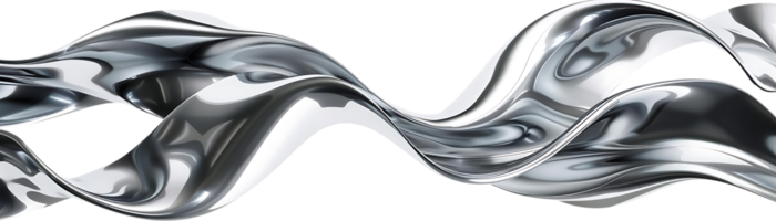 Abstract Silver Liquid Waves with a Transparent Background A Mesmerizing Visual Representation of Fluidity and Movement png