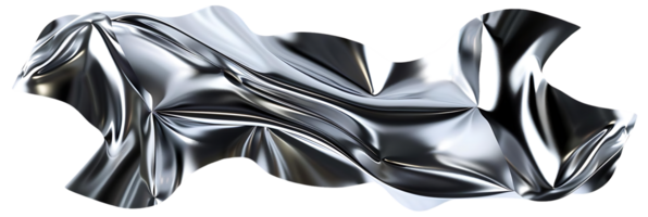 Silver Fabric Draped with a Transparent Background A Smooth, Shiny, and Elegant Design Element png