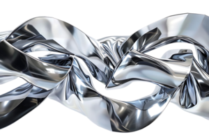 Shiny Silver Abstract Background A Flowing, Reflective Surface with a Transparent Background png