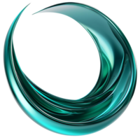Abstract Teal Swirl with Transparent Background A Fluid Design Element for Visuals png