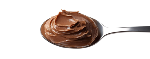 Chocolate Spread on a Spoon with a Transparent Background Perfect for Dessert or a Snack, Chocolate Spread on a Spoon with a Transparent Background is a Delicious and Versatile Treat. png