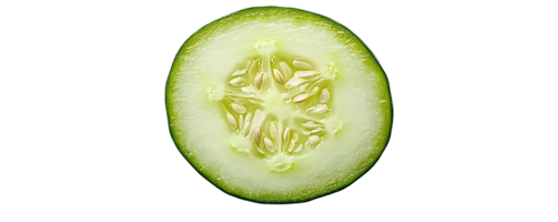 Cucumber Slice with Transparent Background A Refreshing Green with Visible Seeds png