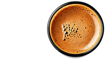 Coffee Crema with a Transparent Background Close-Up Shot of Rich, Foamy Espresso with Bubbles on Black Background png