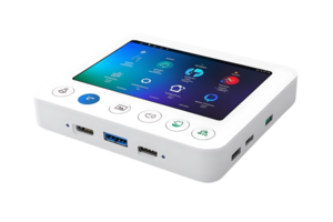 Smart Home Security System with Touchscreen Control Panel, Transparent Background, and Comprehensive Monitoring Features png