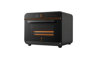 Black Countertop Oven with Transparent Background, Heats Up Quickly and Efficiently, Ideal for Baking and Roasting png