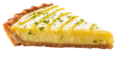 A Slice of Lemon Tart with a Transparent Background, a Delightful Dessert with a Zesty Twist png