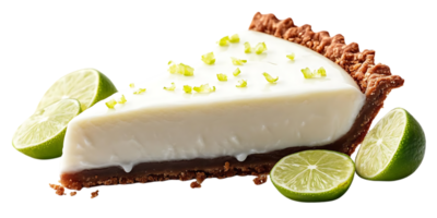 Delicious Lime Pie with a  Transparent Background,  Lime Zest Garnish,  Creamy Filling,  and a  Golden Crust png