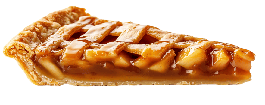 maçã torta com caramelo Esmalte, uma delicioso tratar em uma transparente fundo png