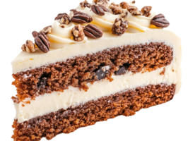 Chocolate Cake with Pecan Frosting and a Transparent Background png