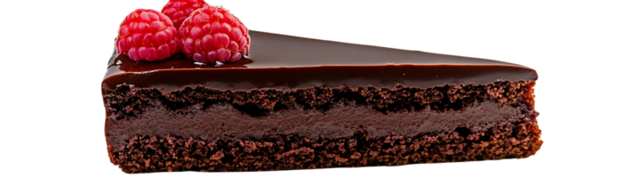 Chocolate Cake with Raspberry Topping on Transparent Background png
