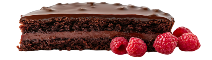 Delicious Chocolate Cake with Raspberry Filling and Glaze, Perfect for a Special Occasion, with a Transparent Background png