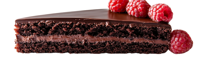 Chocolate Cake with Raspberry Topping, A Delicious Treat with a Transparent Background png