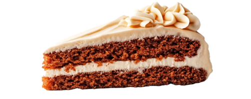 A Delicious Slice of Cake with a Creamy Frosting and a Transparent Background png