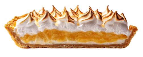 Lemon Meringue Tart with a Crispy Crust and Toasted Meringue, Perfect for a Sweet Treat with a Transparent Background png