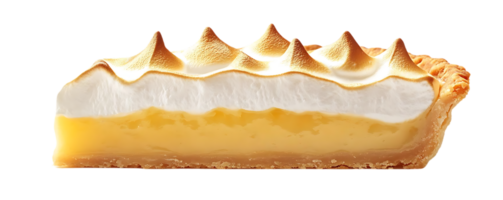 Lemon Meringue Pie with Crispy Crust and Fluffy Meringue,  Transparent Background png