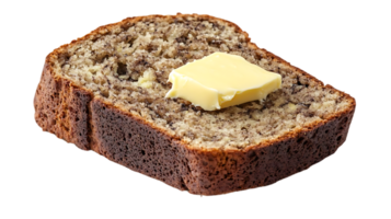 A Slice of Delicious Banana Bread with Melted Butter, Isolated on a Transparent Background png
