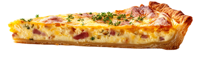 Savory Ham and Cheese Quiche with a Golden Crust,  Delicious and Easy to Make with a Transparent Background png