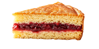 Delicious Slice of Cake with Raspberry Filling on Transparent Background png