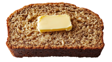 A Slice of Buttered Banana Bread, Deliciously Golden Brown with a Transparent Background png