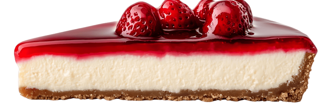 delicioso morango bolo de queijo fatia com transparente fundo png