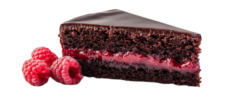 Chocolate Cake with Raspberry Filling and Transparent Background png