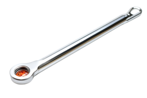 Silver Metal Rod with Transparent Background,  Long and Shiny with a Loop on One End - Ideal for Craft Projects png