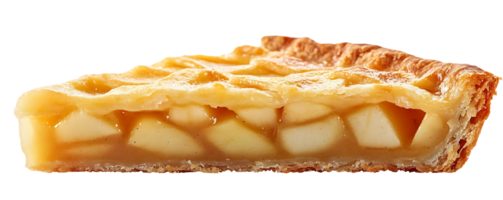 A Delicious Slice of Apple Pie with a Golden Crust and a Transparent Background png