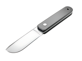 A Pocket Knife with a Black Handle and a Silver Blade, a Simple Design, a Transparent Background, Minimalist Design. png