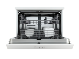 Modern Dishwasher with a Transparent Background, Sparkling Clean Dishes, Sleek Design, Stainless Steel Interior, Top-Rack for Cups and Glasses, Lower Rack for Plates and Bowls, Easy to Use Controls, Quiet Operation, Energy Efficient, Reliable Performance png