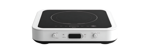 Single Burner Induction Cooktop with Transparent Background, Sleek and Modern Design, Ideal for Small Kitchens and Apartments png