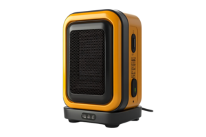 Yellow Portable Electric Heater with Transparent Background, Perfect for Small Spaces, Cozy Warmth on the Go. png