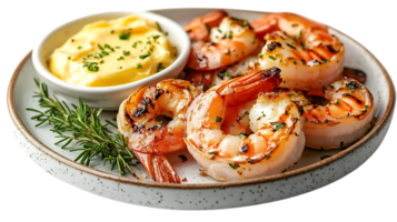 Grilled Shrimp with Lemon Butter Sauce and Rosemary, a Delicious and Easy Appetizer or Main Course png
