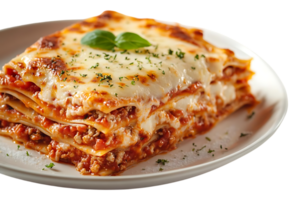 Lasagna with Creamy Ricotta and Melted Mozzarella, a Delicious Italian Dish with Transparent Background png