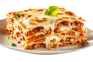 Lasagna with Melted Cheese, a Delicious Italian Dish with a Transparent Background png