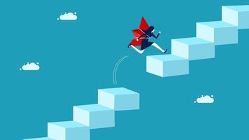 climbing up a ladder to reach the top of a cube, chaollenge concept vector