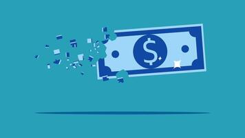 money bill falling from the sky vector