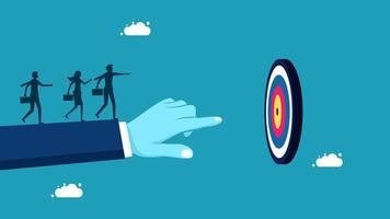 businessman pointing at target with arrows vector