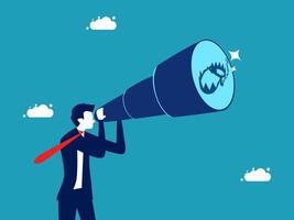 businessman using a megaphone to find risk vector