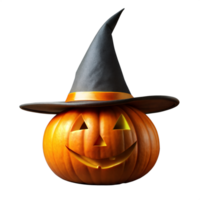 A pumpkin with a witch's hat on top of it png