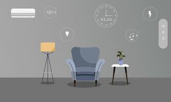 Smart home technological with mobile phone remote vector